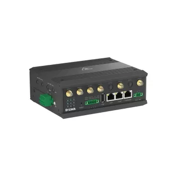 D-Link Gateway 5G IIoT, gateway móvel, preto, Gigabit Ethernet, 10,100,1000 Mbit/s, 802.11a, 802.11b, 802.11g, Wi-Fi 4 (802.11n), Wi-Fi 5 (802.11ac), 300,866 Mbit/s