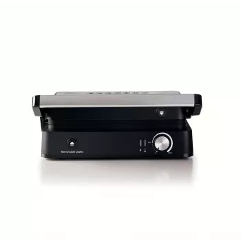 Ariete 1934 MetalGrill 3em1, grelhador elétrico para grelhar misto, 2000 W, 3 modos de cozedura, placas antiaderentes, prateado/preto