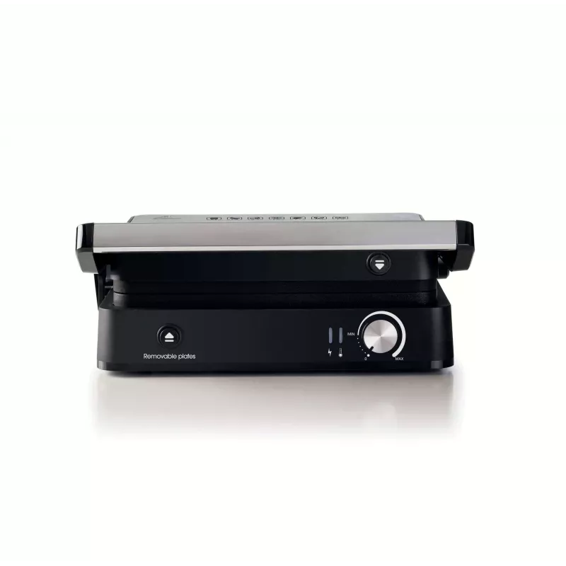 Ariete 1934 MetalGrill 3em1, grelhador elétrico para grelhar misto, 2000 W, 3 modos de cozedura, placas antiaderentes, prateado/preto