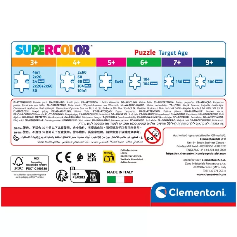Clementoni Supercolor 26071 Puzzle 60 peças Cartoons
