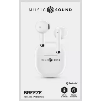Music Sound Breeze Auscultadores Bluetooth in-ear em design de cápsula com estojo colorido