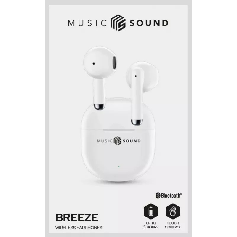 Music Sound Breeze Auscultadores Bluetooth in-ear em design de cápsula com estojo colorido