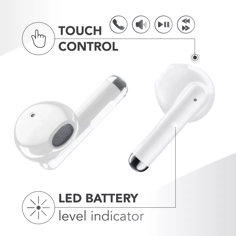 Music Sound Breeze Auscultadores Bluetooth in-ear em design de cápsula com estojo colorido