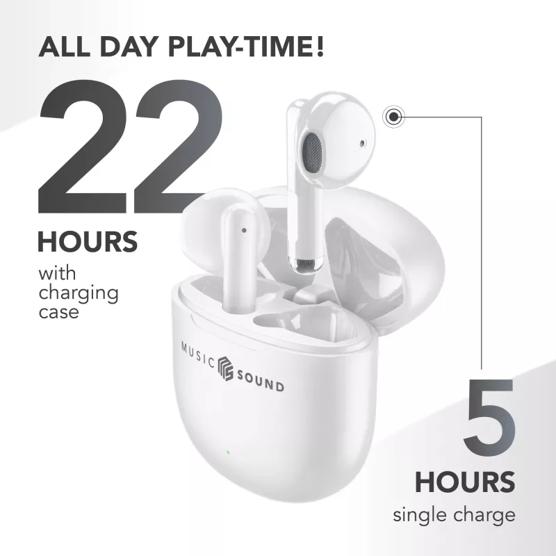 Music Sound Breeze Auscultadores Bluetooth in-ear em design de cápsula com estojo colorido