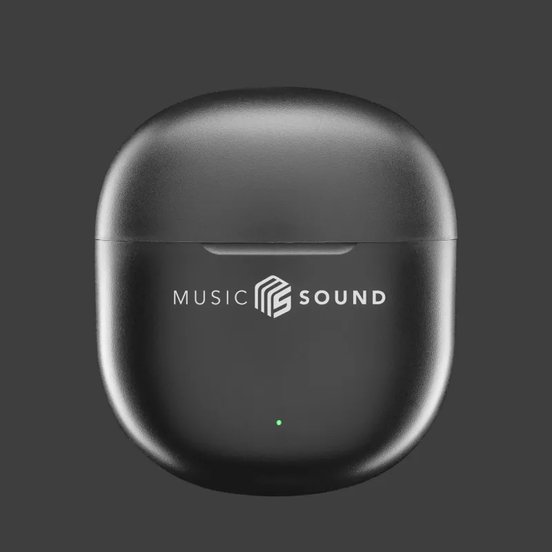Music Sound Breeze Auscultadores Bluetooth de cápsula com estojo colorido