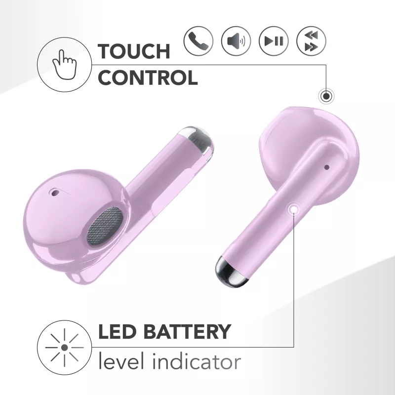 Music Sound Breeze Auscultadores Bluetooth de cápsula com estojo colorido