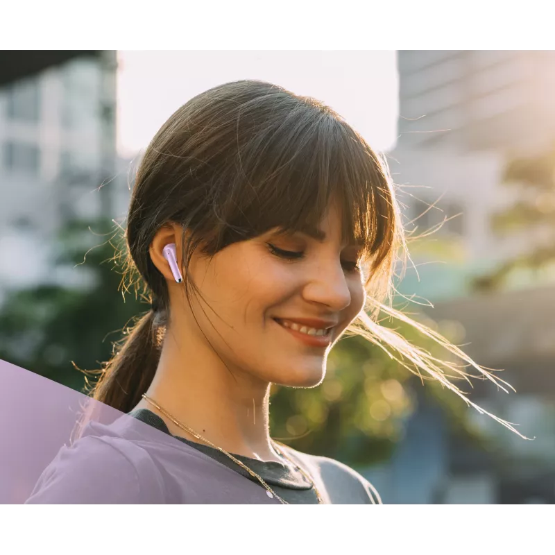 Music Sound Breeze Auscultadores Bluetooth de cápsula com estojo colorido