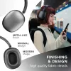 Music Sound MAXI3 MAXI3 Auscultadores over-ear sem fios com cancelamento ativo de ruído: experiência de audição imersiva e sem distrações, até 35 horas de autonomia. Design moderno, conforto, estilo e som potente e revolucionário.