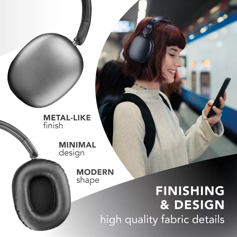Music Sound MAXI3 MAXI3 Auscultadores over-ear sem fios com cancelamento ativo de ruído: experiência de audição imersiva e sem distrações, até 35 horas de autonomia. Design moderno, conforto, estilo e som potente e revolucionário.
