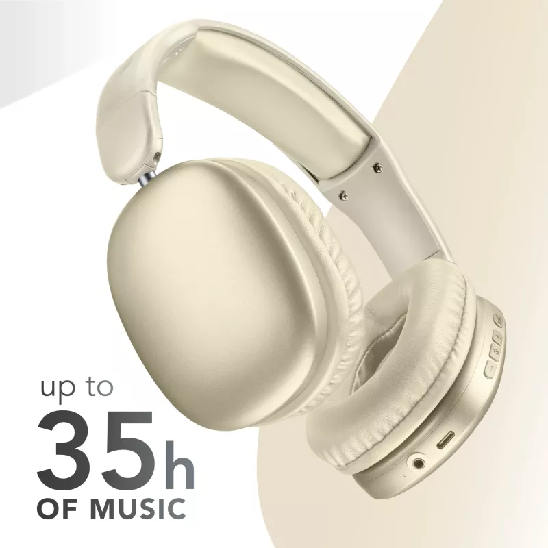 Music Sound MAXI3 MAXI3 Auscultadores over-ear sem fios com cancelamento ativo de ruído: experiência de audição imersiva e sem distrações, até 35 horas de autonomia. Design moderno, conforto, estilo e som potente e revolucionário.