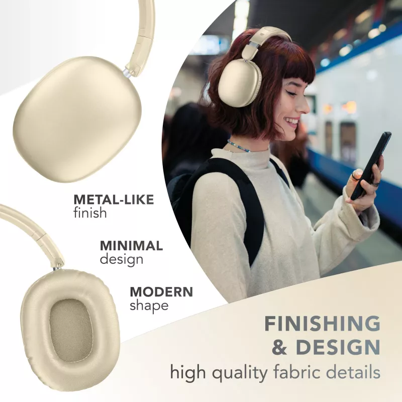 Music Sound MAXI3 MAXI3 Auscultadores over-ear sem fios com cancelamento ativo de ruído: experiência de audição imersiva e sem distrações, até 35 horas de autonomia. Design moderno, conforto, estilo e som potente e revolucionário.