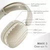 Music Sound MAXI3 MAXI3 Auscultadores over-ear sem fios com cancelamento ativo de ruído: experiência de audição imersiva e sem distrações, até 35 horas de autonomia. Design moderno, conforto, estilo e som potente e revolucionário.