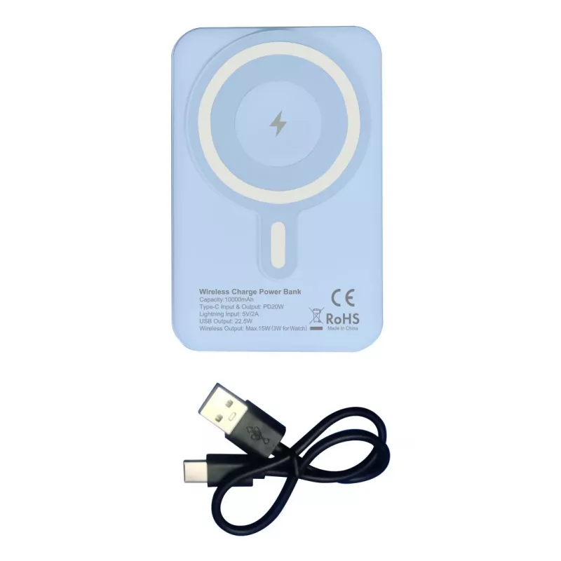Techly I-CHARGE-10LCDBL Powerbank polímero de lítio (LiPo) 10000 mAh carregamento sem fios azul