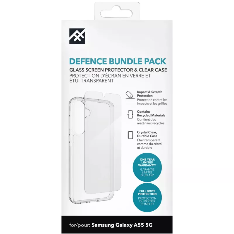 IFROGZ Defence Glass (Bundle) Capa para telemóvel 16,8 cm (6,6″) cobertura transparente