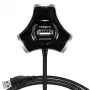 Hub de interfaces Axagon HUE-X3B USB 2.0 480 Mbit/s Preto