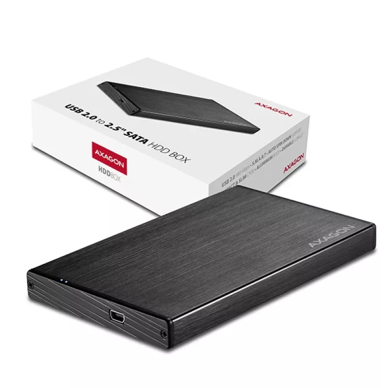 AXAGON EE25-XA - Caixa para HDD / SSD - 2,5 polegadas - SATA - Serial ATA II - Serial ATA III - 0,48 Gbit/s - Conectividade USB - Preto