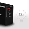 Carregador Axagon ACU-PQ22 para dispositivos móveis Telemóvel, power bank, smartphone, smartwatch, tablet, universal Preto AC carregamento rápido interior