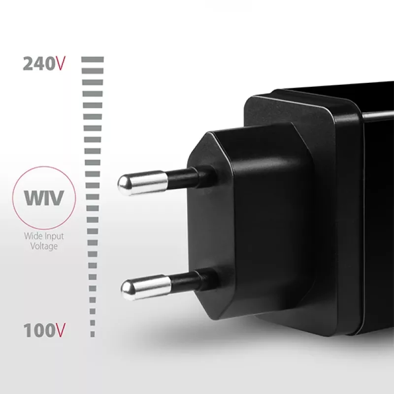 Carregador Axagon ACU-PQ22 para dispositivos móveis Telemóvel, power bank, smartphone, smartwatch, tablet, universal Preto AC carregamento rápido interior