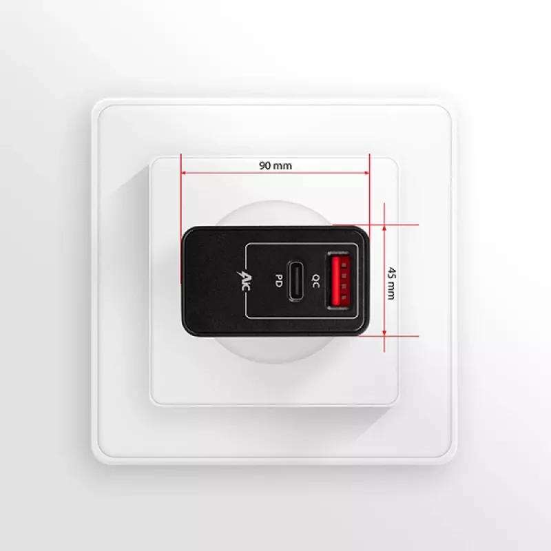 Carregador Axagon ACU-PQ22 para dispositivos móveis Telemóvel, power bank, smartphone, smartwatch, tablet, universal Preto AC carregamento rápido interior
