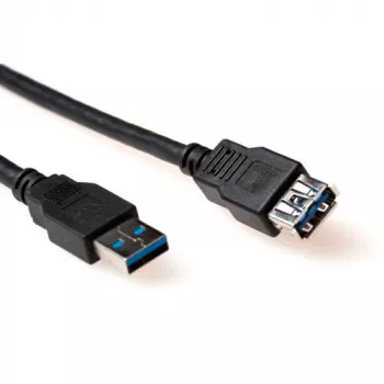 Cabo USB ACT 3.0 ficha A macho – conector fêmea A 2,00 m, 2 m, USB A, USB A, USB 3.2 Gen 1 (3.1 Gen 1), macho/fêmea, Preto