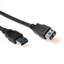 Cabo USB ACT 3.0 ficha A macho – conector fêmea A 2,00 m, 2 m, USB A, USB A, USB 3.2 Gen 1 (3.1 Gen 1), macho/fêmea, Preto