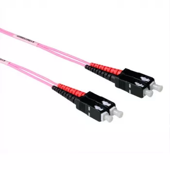 ACT Cabo de patch de fibra ótica duplex LSZH multimodo 50/125 OM4 de 1 metro com fichas SC