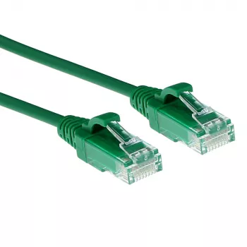 ACT Cabo de patch slimline para datacenter LSZH U/UTP CAT6 verde de 10 metros sem patilha com fichas RJ45