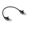 ACT Cabo de patch slimline para datacenter LSZH U/UTP CAT6 preto de 0,15 metros sem patilha com fichas RJ45