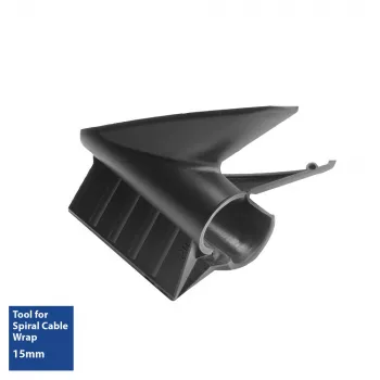 ACT Ferramenta de guia para enrolador de cabo espiral 15 mm, gestão de cabos, preto, policloreto de vinilo (PVC), 1,5 cm