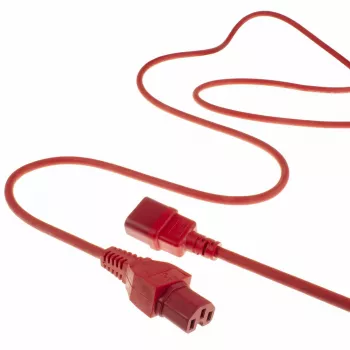 ACT Cabo de alimentação C14 - C15 vermelho 3 m, 3 m, conector fêmea C14, conector fêmea C15, 250 V, 10 A