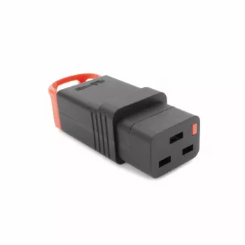 ACT C19 IEC Lock+ reconectável preto, PA190100BK, C19, reto, conector fêmea, 250 V, 16 A, preto, vermelho