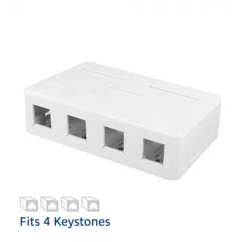 Tomada keystone ACT de sobrepor vazia para 4 conectores keystone
