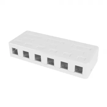 Tomada keystone ACT de sobrepor vazia para 6 conectores keystone