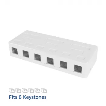 Tomada keystone ACT de sobrepor vazia para 6 conectores keystone