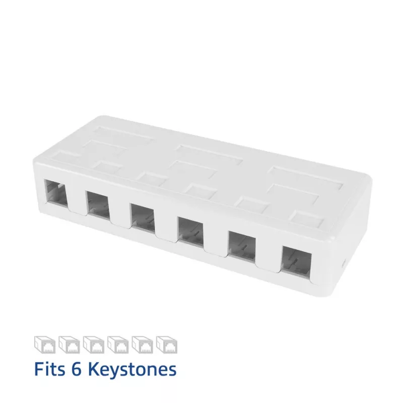 Tomada keystone ACT de sobrepor vazia para 6 conectores keystone