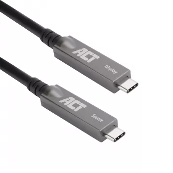 Cabo ótico ativo USB-C 3.2 Gen2 (AOC) ACT, para painéis táteis, vídeo, dados, energia, 3 m