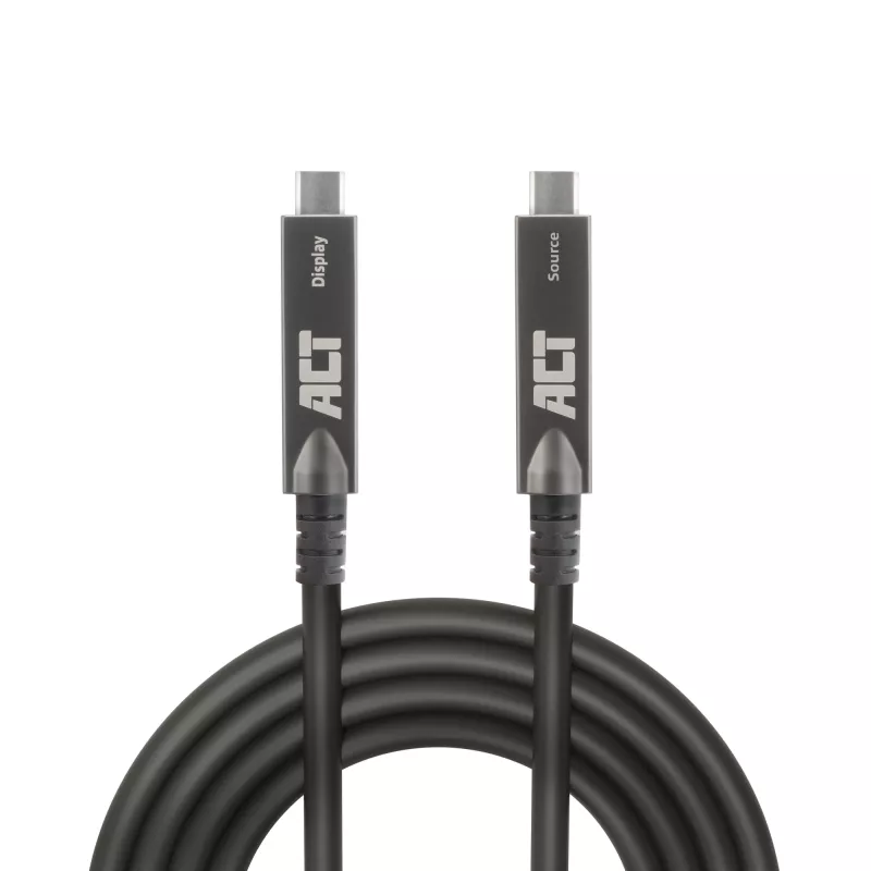 Cabo ótico ativo USB-C 3.2 Gen2 (AOC) ACT, para painéis táteis, vídeo, dados, energia, 7,5 m