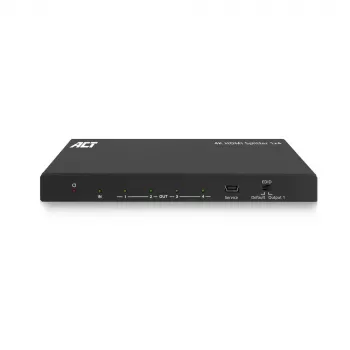 Splitter HDMI 4K ACT, 1 para 4, suporte EDID, HDMI, 4x HDMI, 3840 x 2160 píxeis, preto, 4K Ultra HD, 10,2 Gbit/s