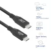 Cabo USB 3.0 10Gbps 60W USB Type-C ACT, 1 metro, 1 m, USB C, USB C, USB 3.2 Gen 2 (3.1 Gen 2), 10 Gbit/s, preto