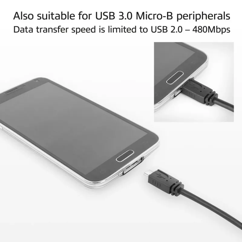 Cabo adaptador ACT USB Type-C fêmea para USB Micro-B 2.0 macho 0,2 m