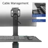 Estação de trabalho móvel ACT para um monitor, com suporte para CPU, apoio para teclado e rato