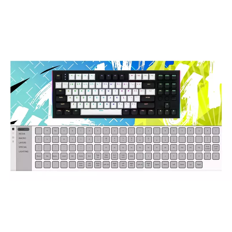 HATOR Gravity TKL teclado gaming USB QWERTY US English preto