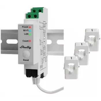 Shelly Pro 3EM 120A v2 contador de energia inteligente trifásico (calha DIN)