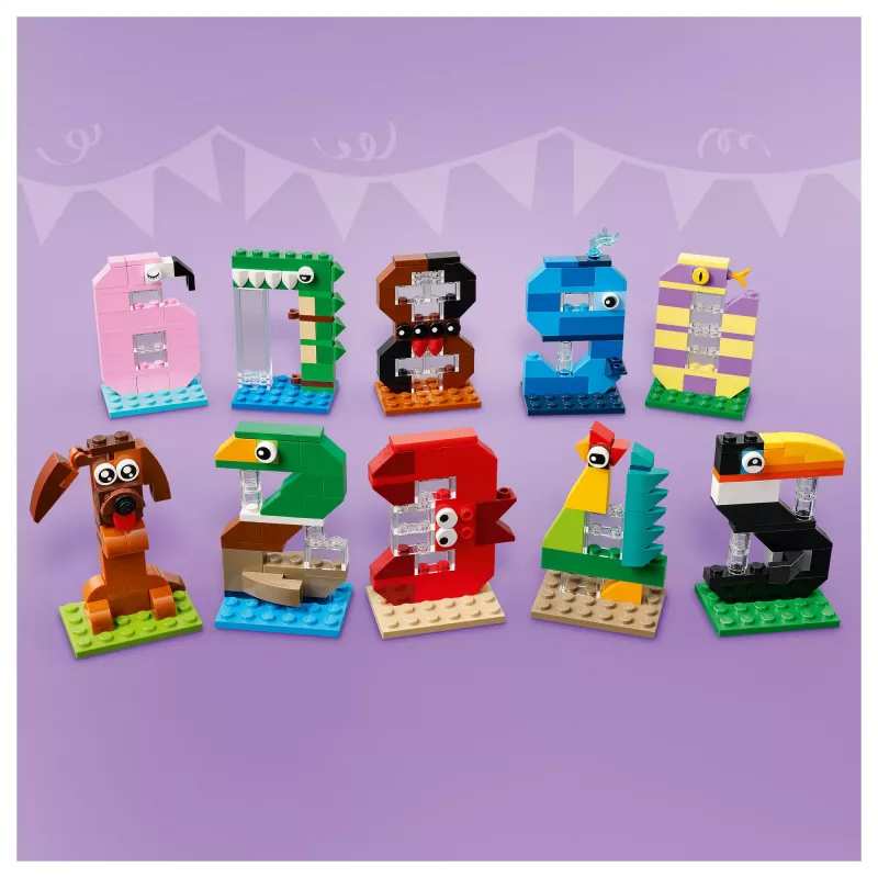 LEGO 40807 Números de Aniversário - Decoração de Bolo com Animais para Construir (281 peças)