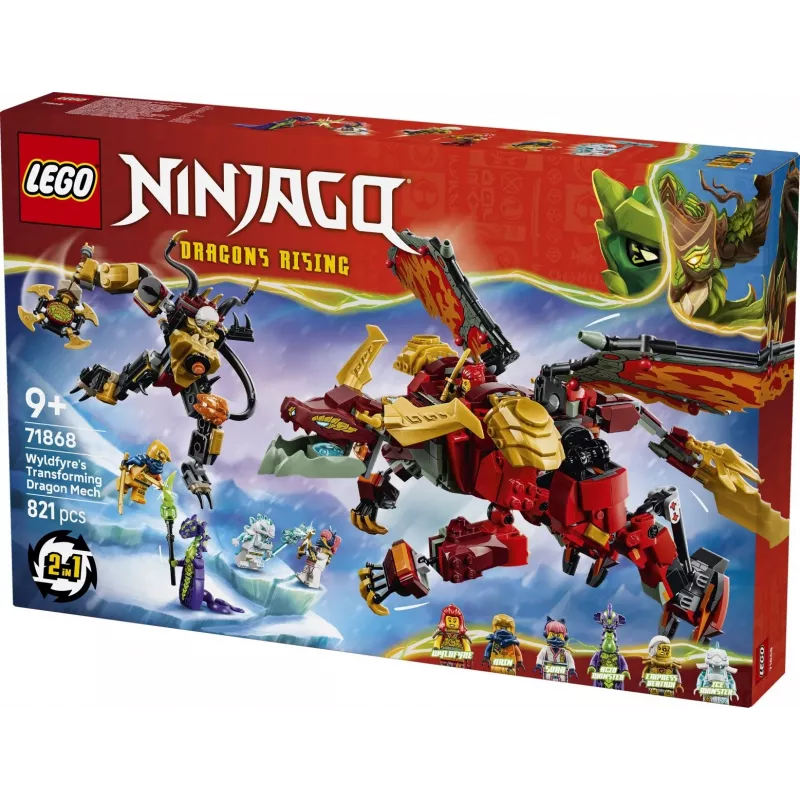 LEGO NINJAGO 71868 Mech Dragão Transformável do Wyldfyre (821 peças)