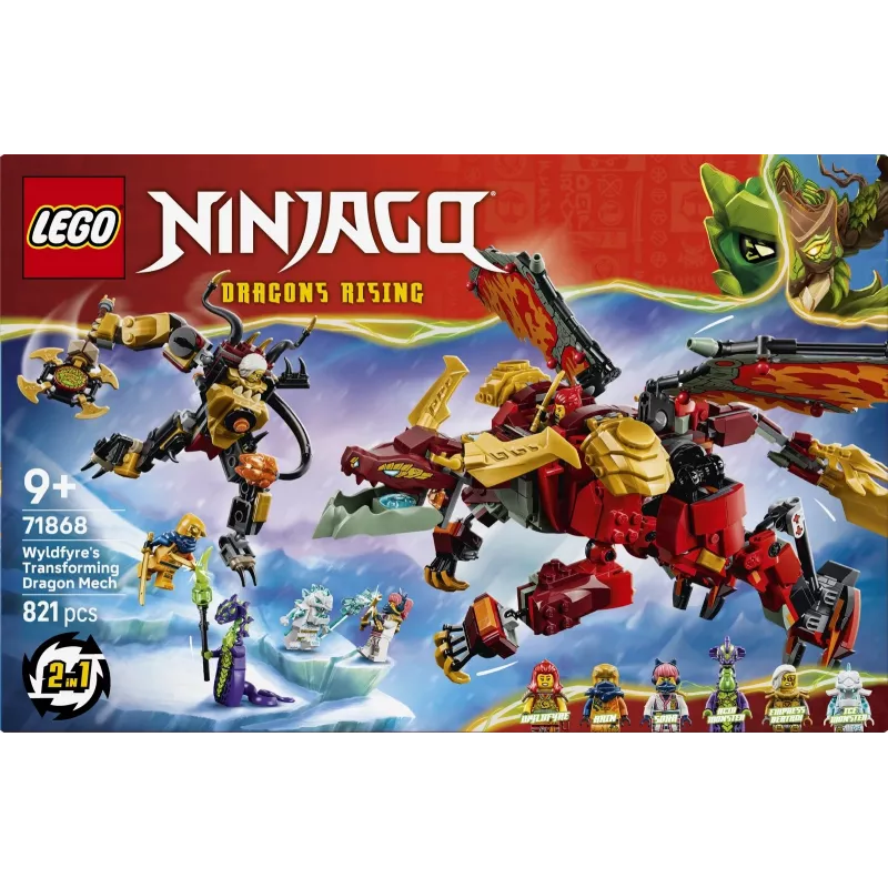 LEGO NINJAGO 71868 Mech Dragão Transformável do Wyldfyre (821 peças)