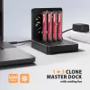 AXAGON ADSA-M2C44 USB4 40Gbps Estação de Ancoragem M.2 NVMe SSD de 4 Baías com Função de Clonagem Offline, Alumínio, Arrefecimento Ativo