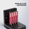 AXAGON ADSA-M2C44 USB4 40Gbps Estação de Ancoragem M.2 NVMe SSD de 4 Baías com Função de Clonagem Offline, Alumínio, Arrefecimento Ativo