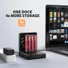 AXAGON ADSA-M2C44 USB4 40Gbps Estação de Ancoragem M.2 NVMe SSD de 4 Baías com Função de Clonagem Offline, Alumínio, Arrefecimento Ativo