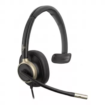 HP Poly Mission 815 Auscultador com Fios USB Monaural, Cancelamento de Ruído IA, Áudio Super Wideband, USB-C/USB-A (C01F8AA#AC3)